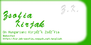 zsofia kirjak business card